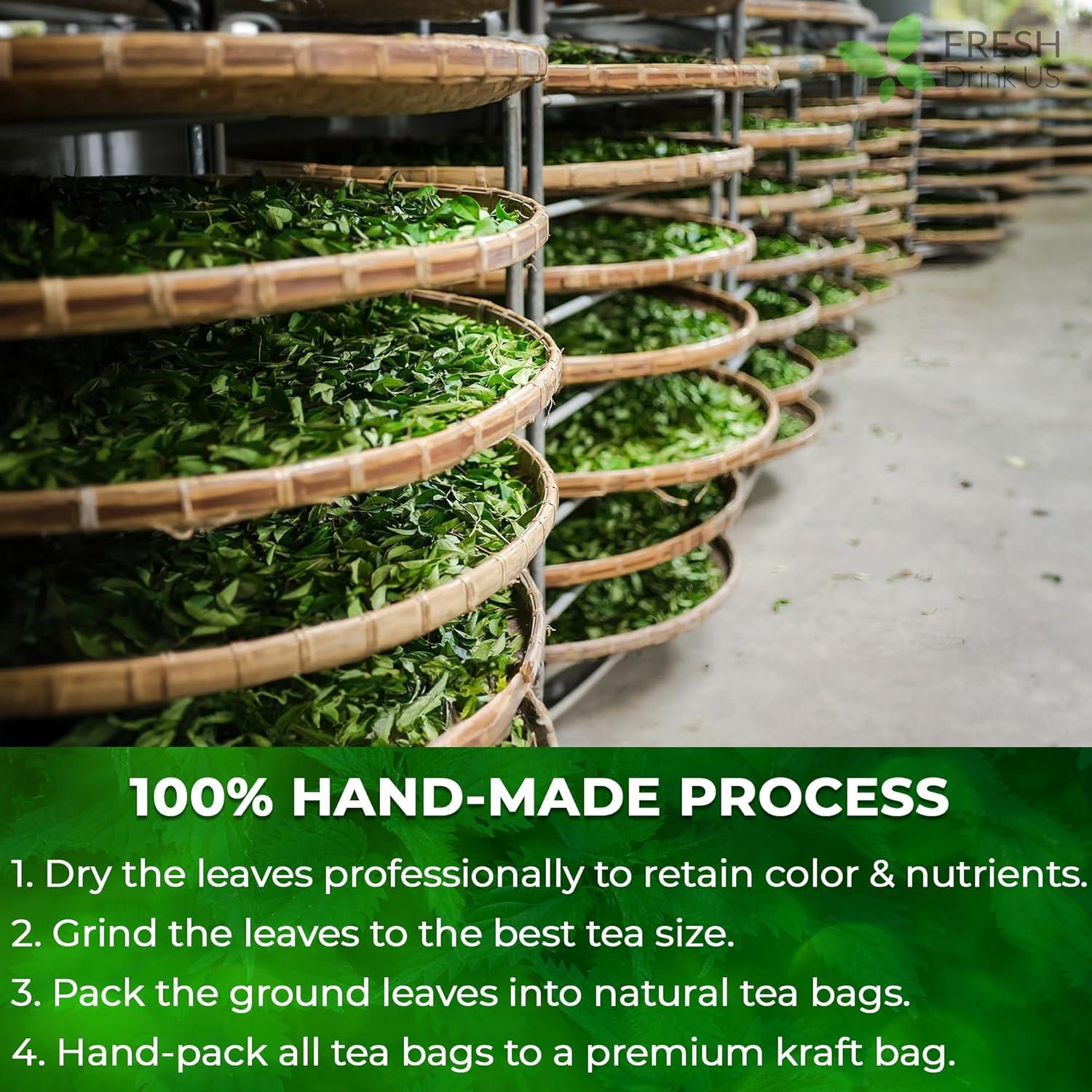 Premium Nettle Leaf Tea Bags, 100% Natural & Pure, Stinging Nettle Leaf Tea, Nettle Leaf Tea, Burn Nettle, Stinging Nettle, Nettle Tea, Stinger Tea, No Sugar/Caffeine & Gluten, Vegan Herbal Tea