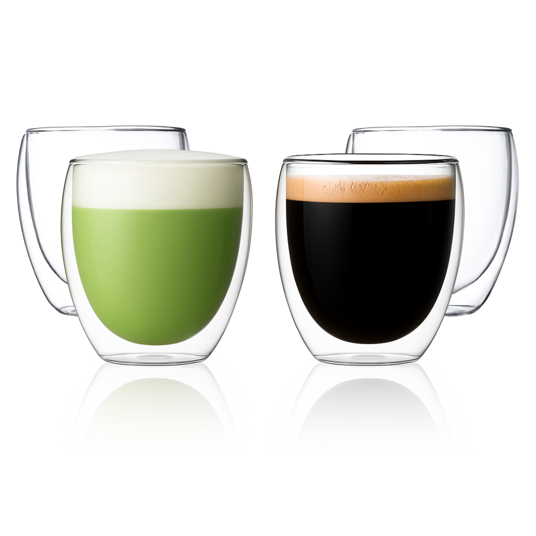 Double Wall Glass Coffee Mugs - 8.5oz/12oz