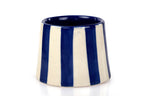 Casa Amarosa Ceramic Dark Blue Stripe Cup - 3.5 x 2.5 Inches ( Set of 4 )