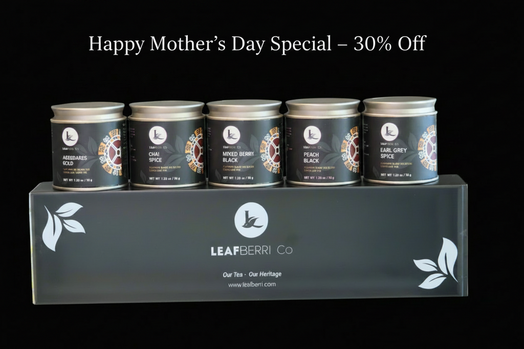 leafberri 5 Can  Kenyan  Black Tea Sampler Box