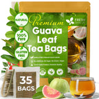 Natural Guava Leaves, Whole Dried Leaves, Cut-and-Sifted Guava leaves, 100% Pure from Guava Leaves, Natural Guava Loose Leaf Herbal Tea, No Additives, No Caffeine, Vegan