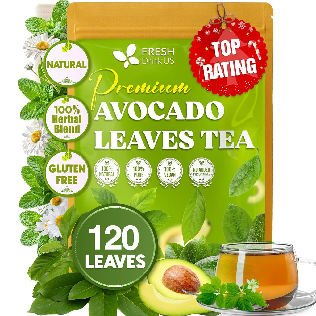 Natural Avocado Whole Leaves Dried, Tea Bags, 100% Pure from Avocado Leaves, Avocado Leaf Tea, Hojas de Aguacate Seca, No Additives, No Caffeine, Vegan Herbal Tea