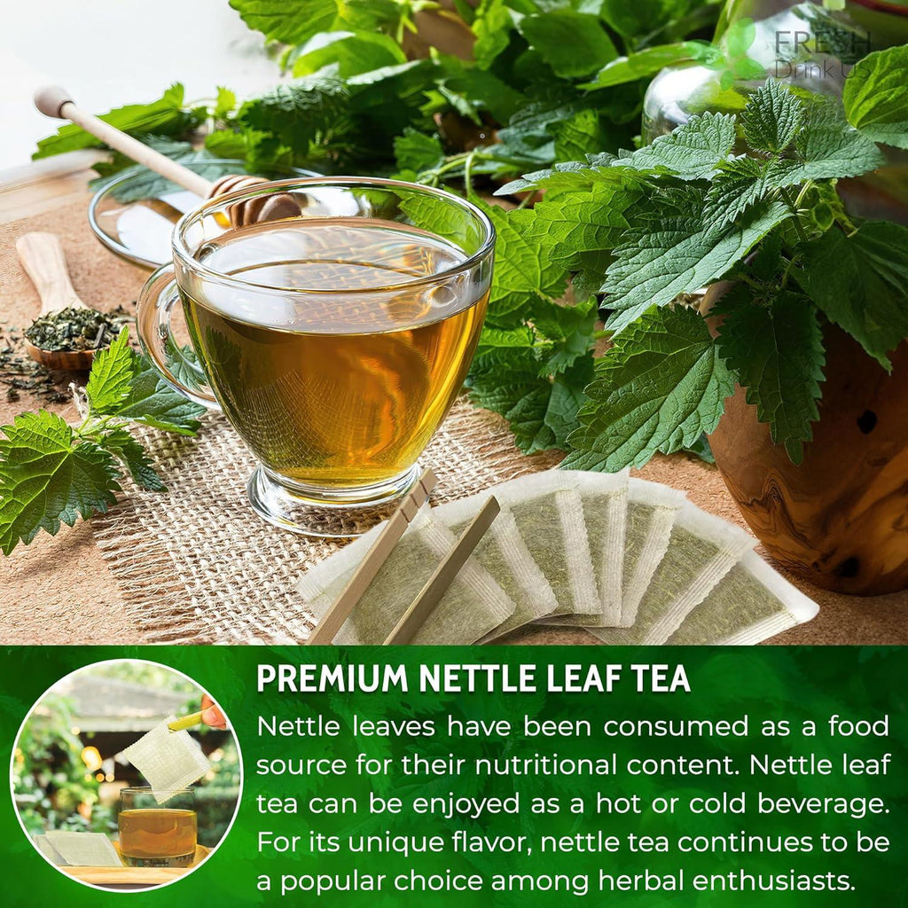 Premium Nettle Leaf Tea Bags, 100% Natural & Pure, Stinging Nettle Leaf Tea, Nettle Leaf Tea, Burn Nettle, Stinging Nettle, Nettle Tea, Stinger Tea, No Sugar/Caffeine & Gluten, Vegan Herbal Tea