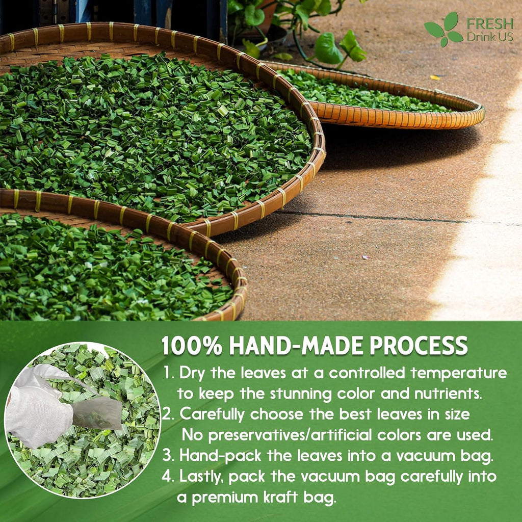 Natural Pandan Leaves Dried, Pandan Leaf Powder, 100% Pure Dried Pandan Leaves, Pandan Leaf Tea, No Additives, No Caffeine, Vegan Herbal Tea