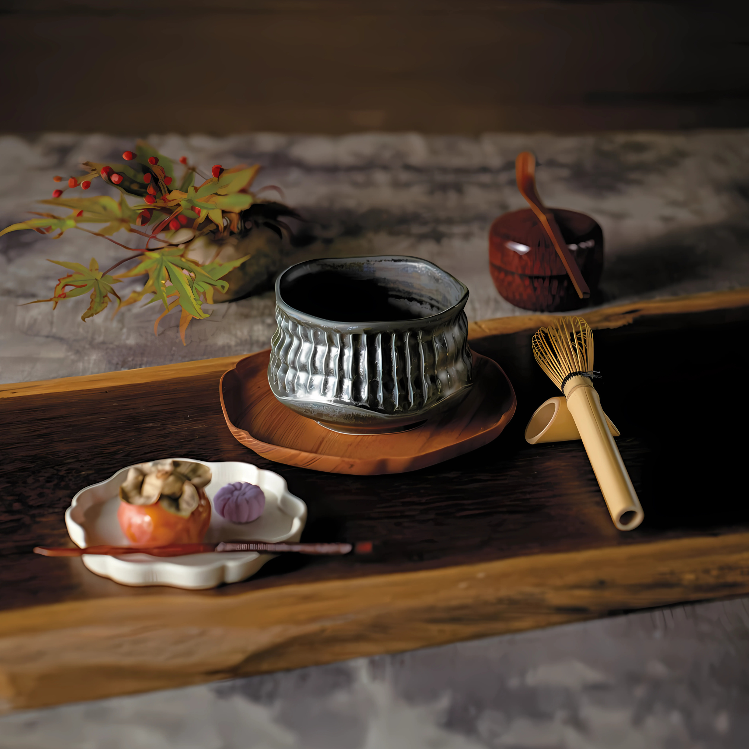 Aprika Life Black Ceramic Meisen Matcha Bowl