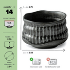 Aprika Life Black Ceramic Meisen Matcha Bowl