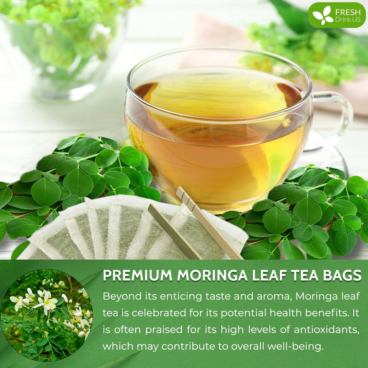FreshDrinkUS Moringa Leaf Tea Bags