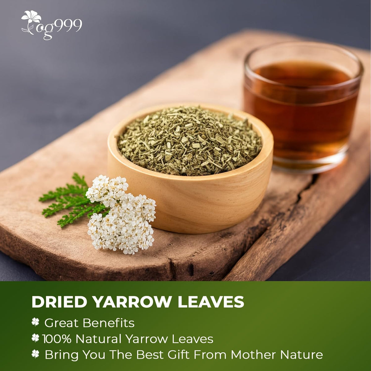 Premium Yarrow Tea Leaves | Naturally Aromatic, Freshly Packed Loose Leaf Yarrow Herbal Tea