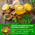 FreshDrinkUS - Natural and Premium Herbal Super Moringa Herbal Tea, Improve Digestion, Support Brain, Weight, Skin and Sleep, Eco-Conscious Tea Bags