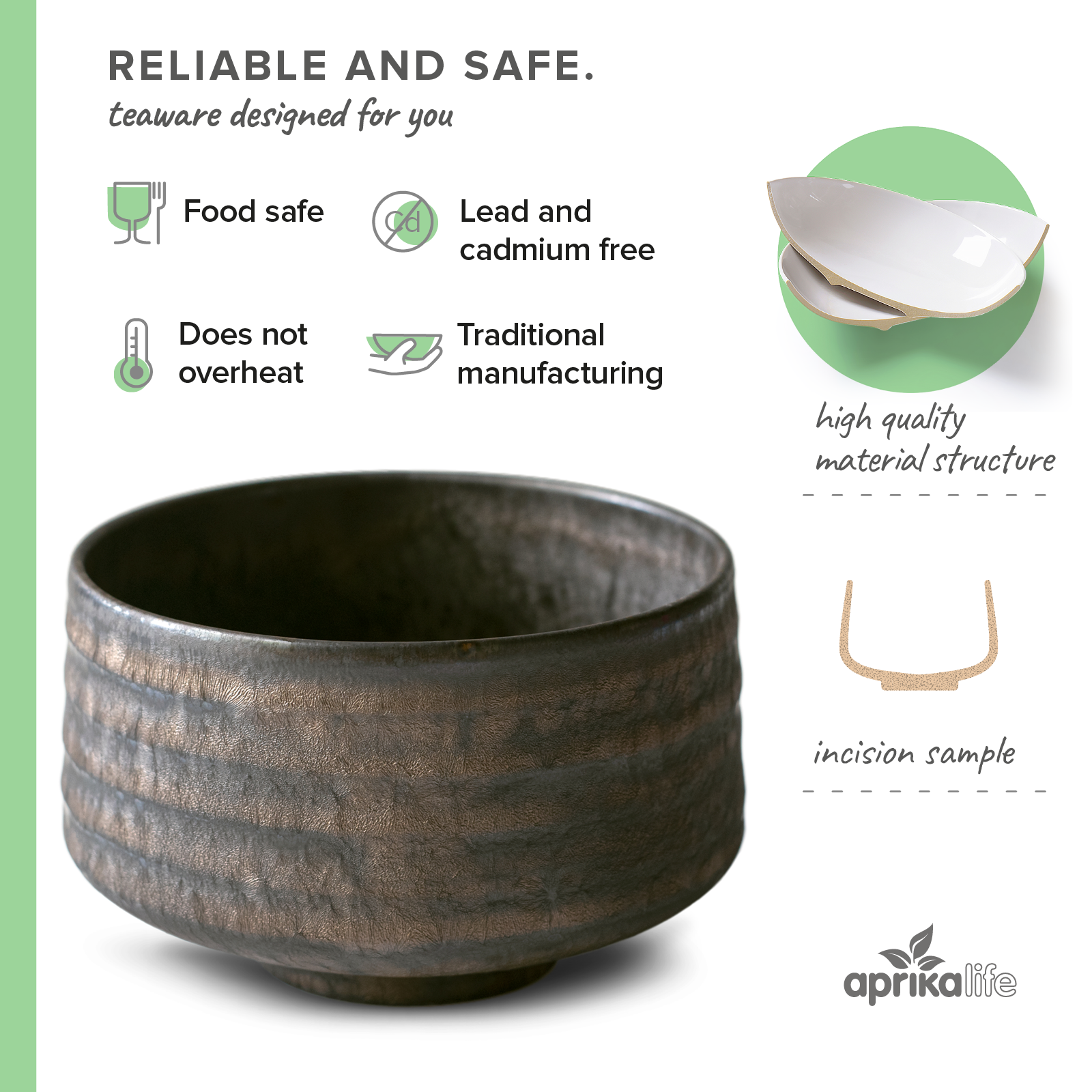 Aprika Life Kaneni Gold Crystal Ceramic Matcha Bowl