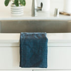 Creative Women Stone Washed Linen Tea Towel - Navy