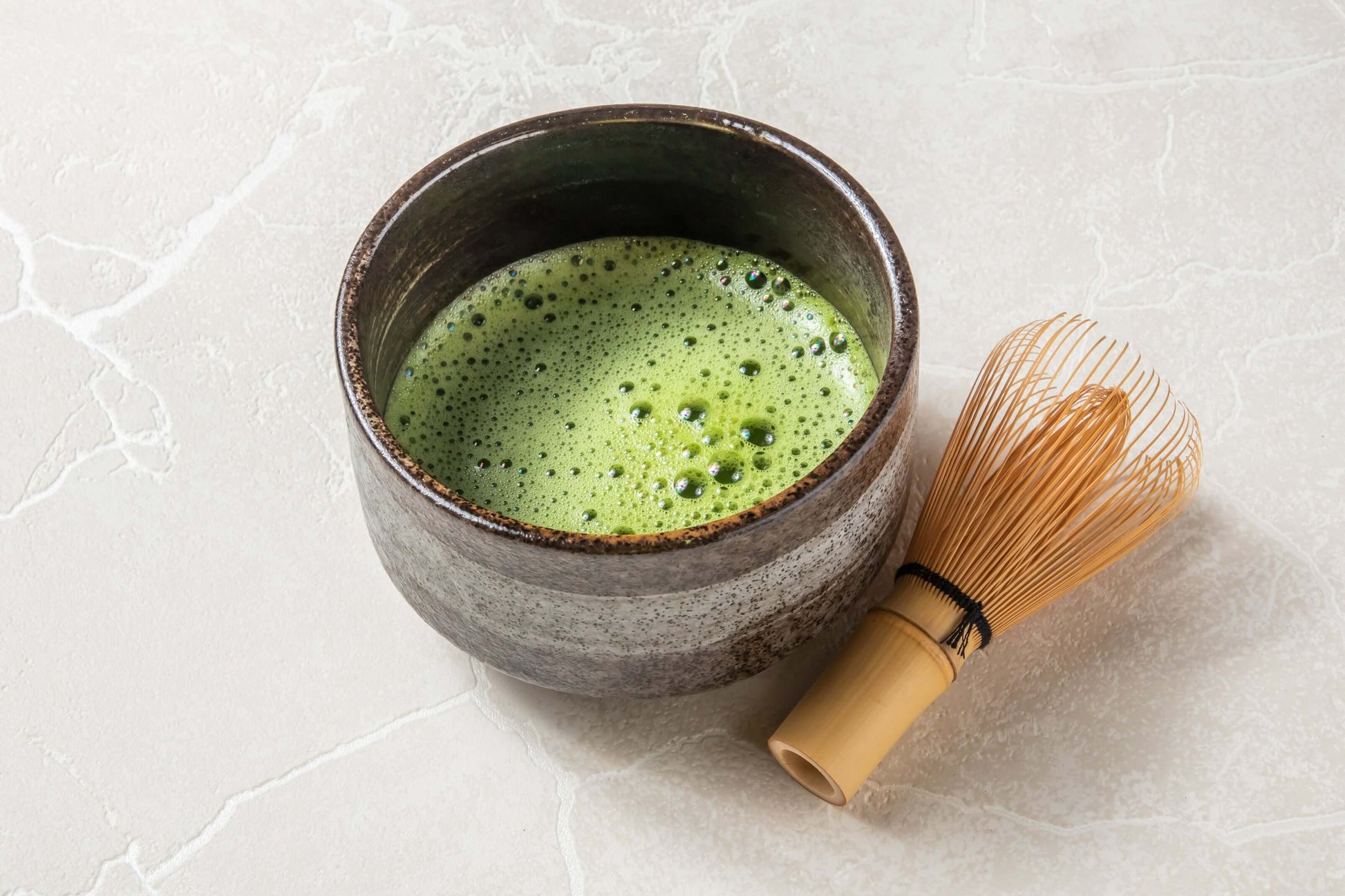 Inoue Tea Brushstroke Brown Mino-yaki Chawan - Japanese Matcha Bowl