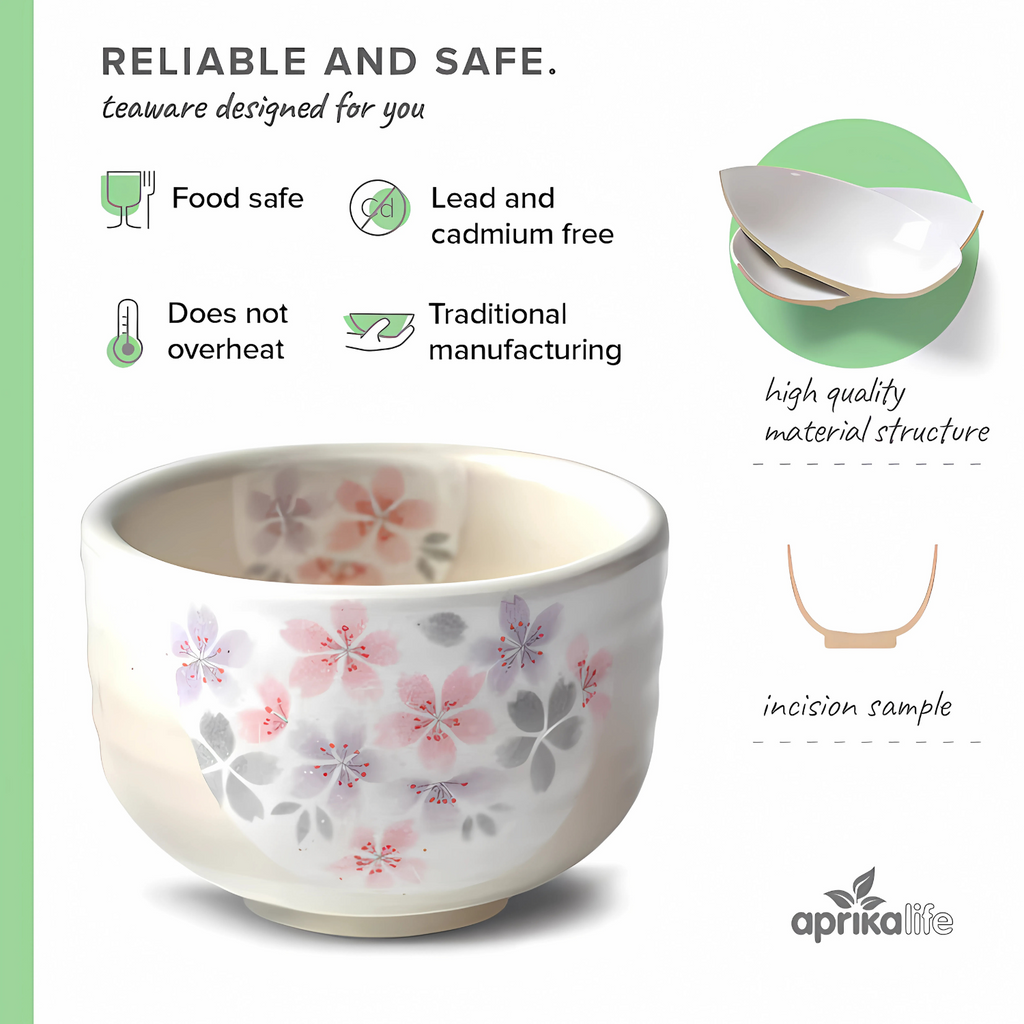 Aprika Life Kohiki Pink Sakura Ceramic Matcha Bowl