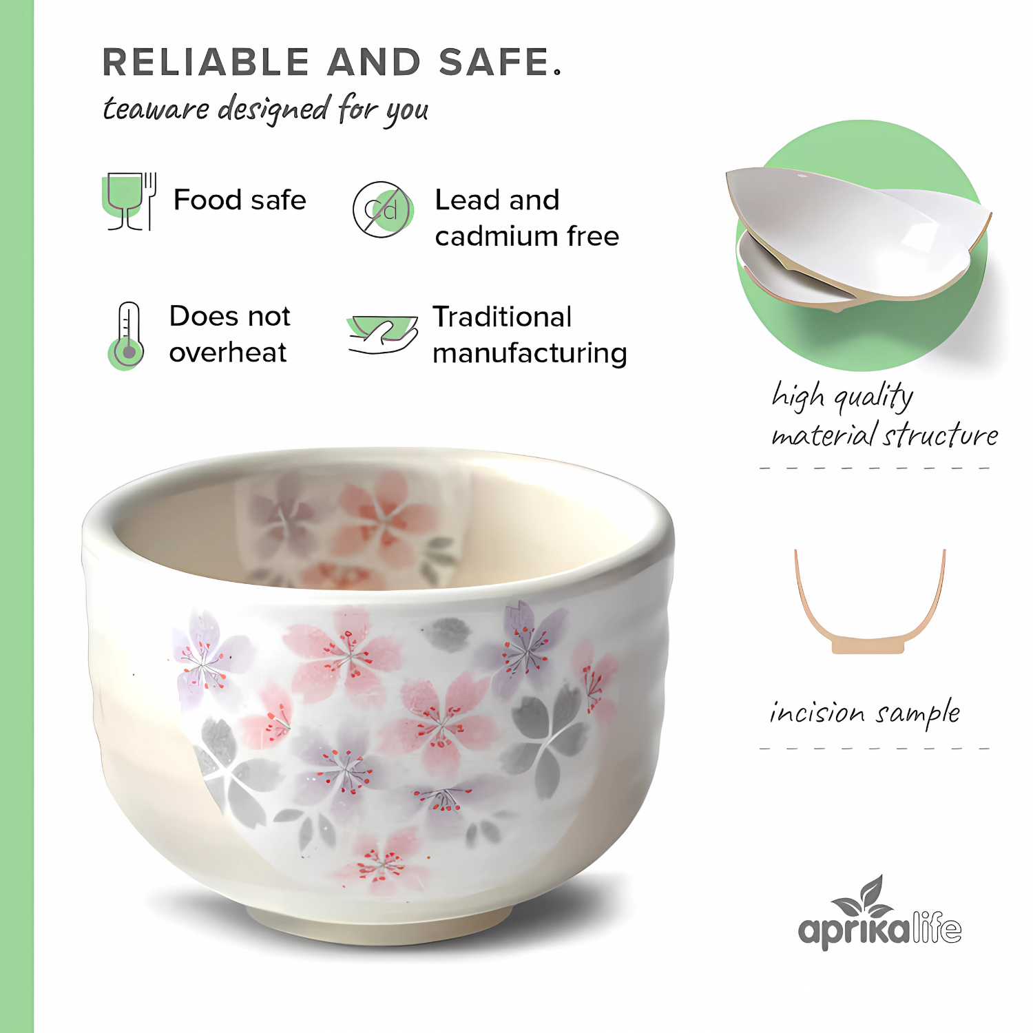 Aprika Life Kohiki Pink Sakura Ceramic Matcha Bowl