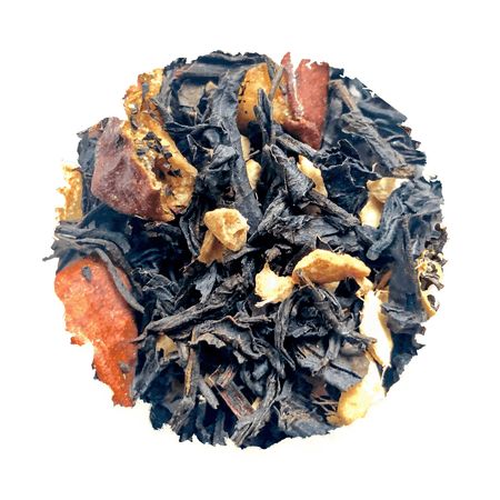 Beach House Arch Cape Dark tea packaging featuring ripe pears and ginger flavor notes, ideal for hot or iced brewing.