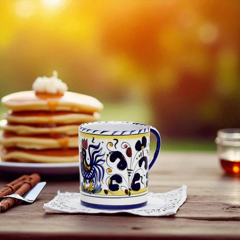 Deruta of Italy Orvieto Blue Rooster: Mug (10 oz.)