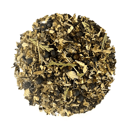 Beards Hollow Loose Leaf Tea by Beach House, featuring organic Lapsang Souchong, blackberry leaf, and juniper berries.