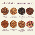Plum Deluxe Best Sellers Sampler Set featuring assorted teas and herbal blends in packaging, from Plum Deluxe.