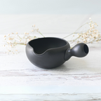Aprika Life Black Flowers Ceramic Matcha Bowl with Spout