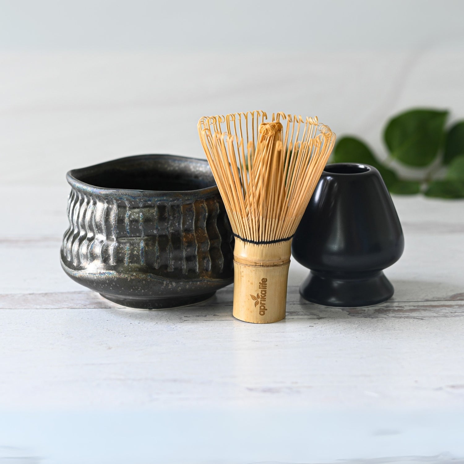 Aprika Life Black Ceramic Meisen Matcha Bowl - Thumbnail 3