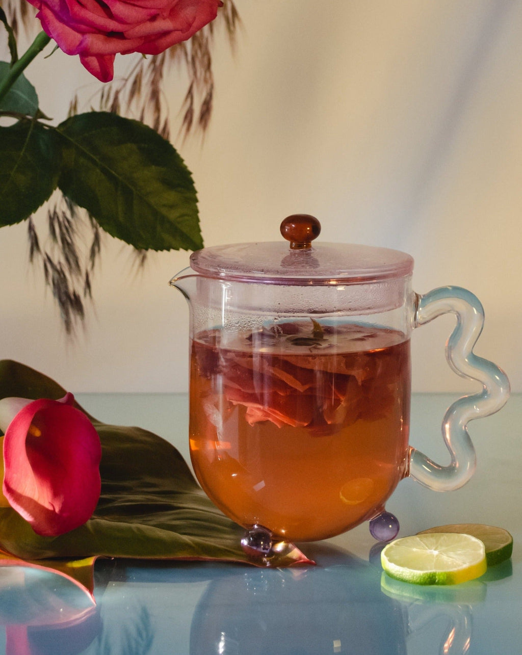 The Qi Clear Bloom glass teapot