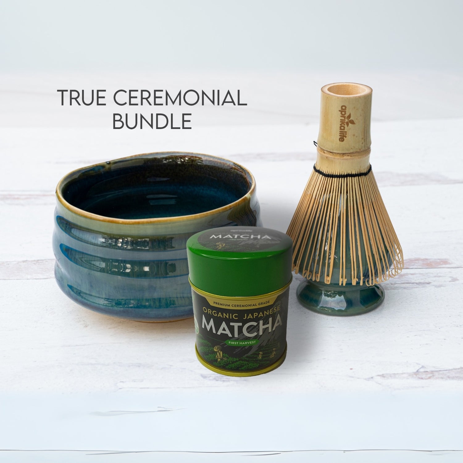 Aprika Life Blue Ceramic Matcha Bowl