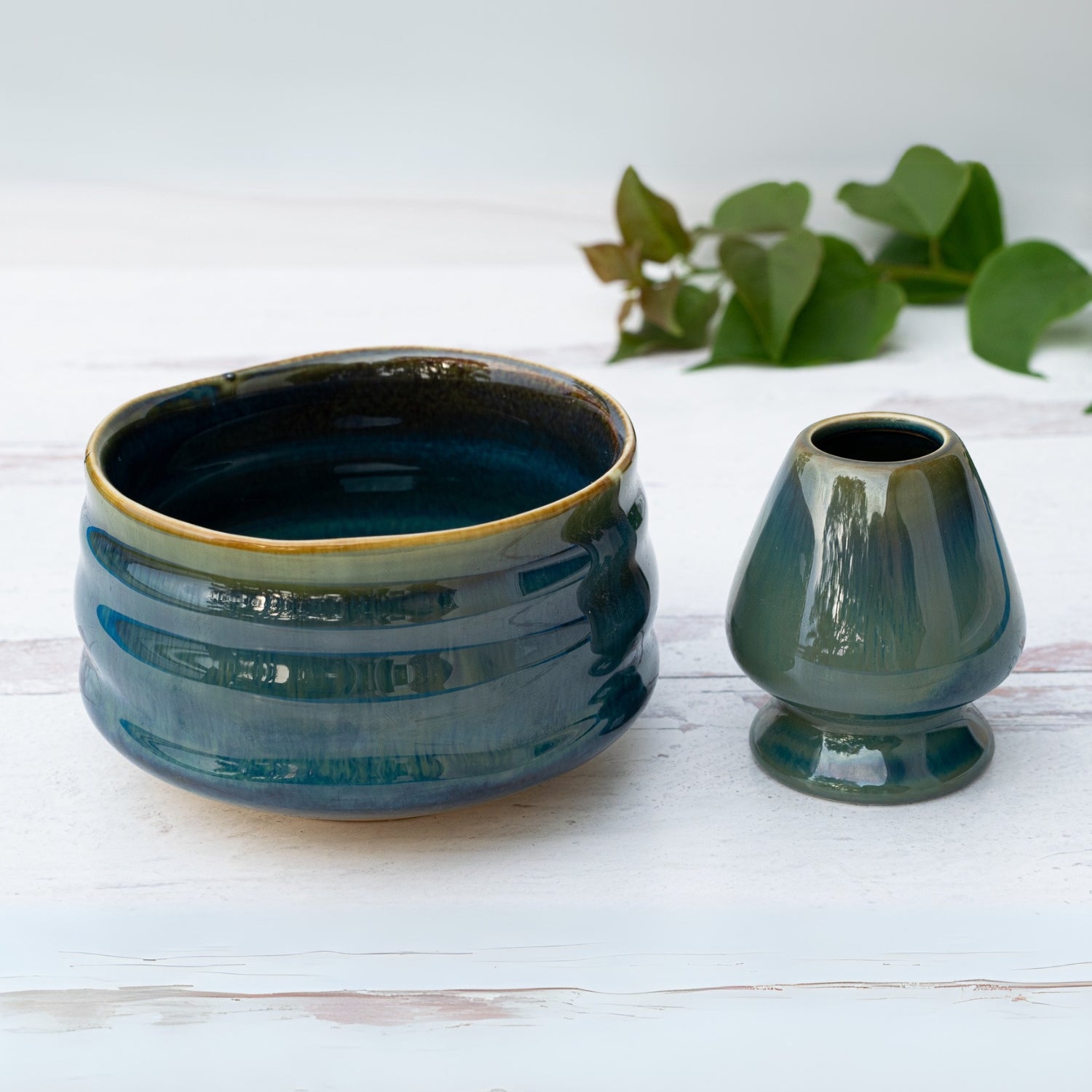 Aprika Life Blue Ceramic Matcha Bowl