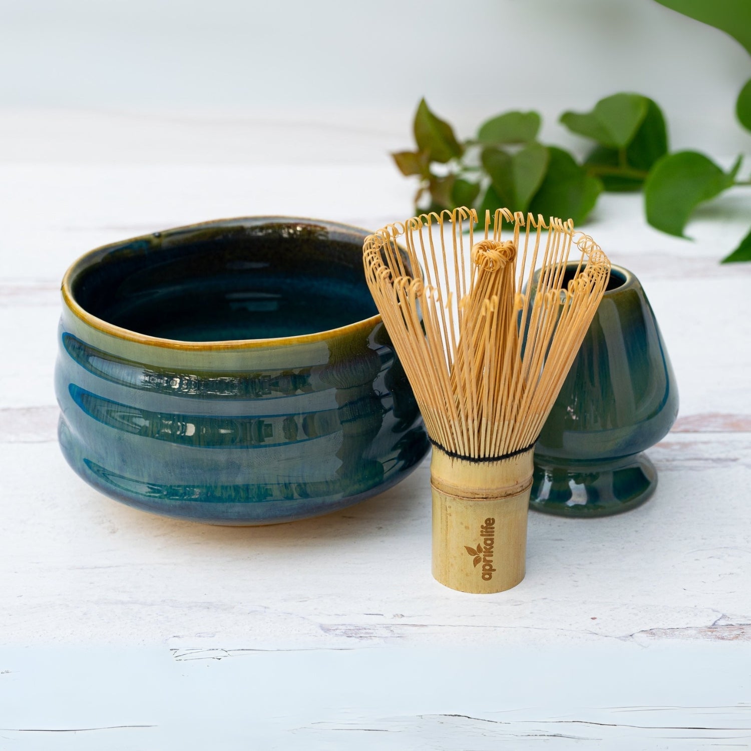 Aprika Life Blue Ceramic Matcha Bowl