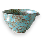 Aprika Life Blue Textured Ceramic Matcha Bowl with Spout