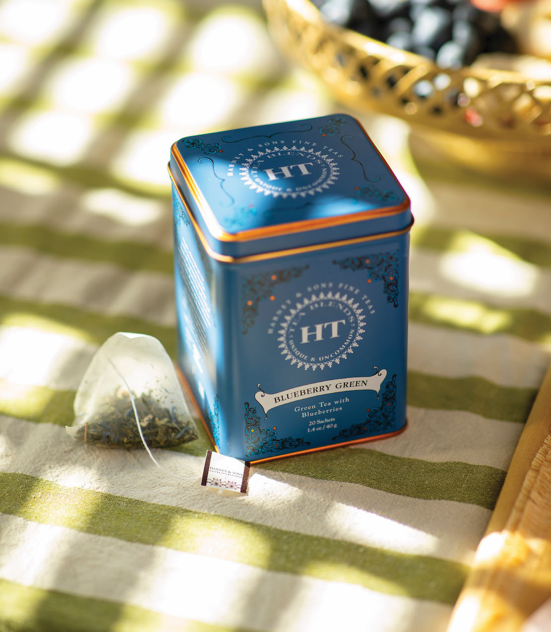 Harney & Sons Blueberry Green, HT Tin of 20 Sachets