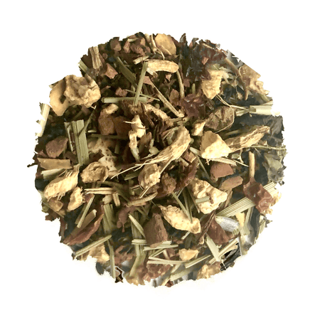 Beach House Bridge Port Boost tea package featuring organic ingredients for a vibrant morning brew
