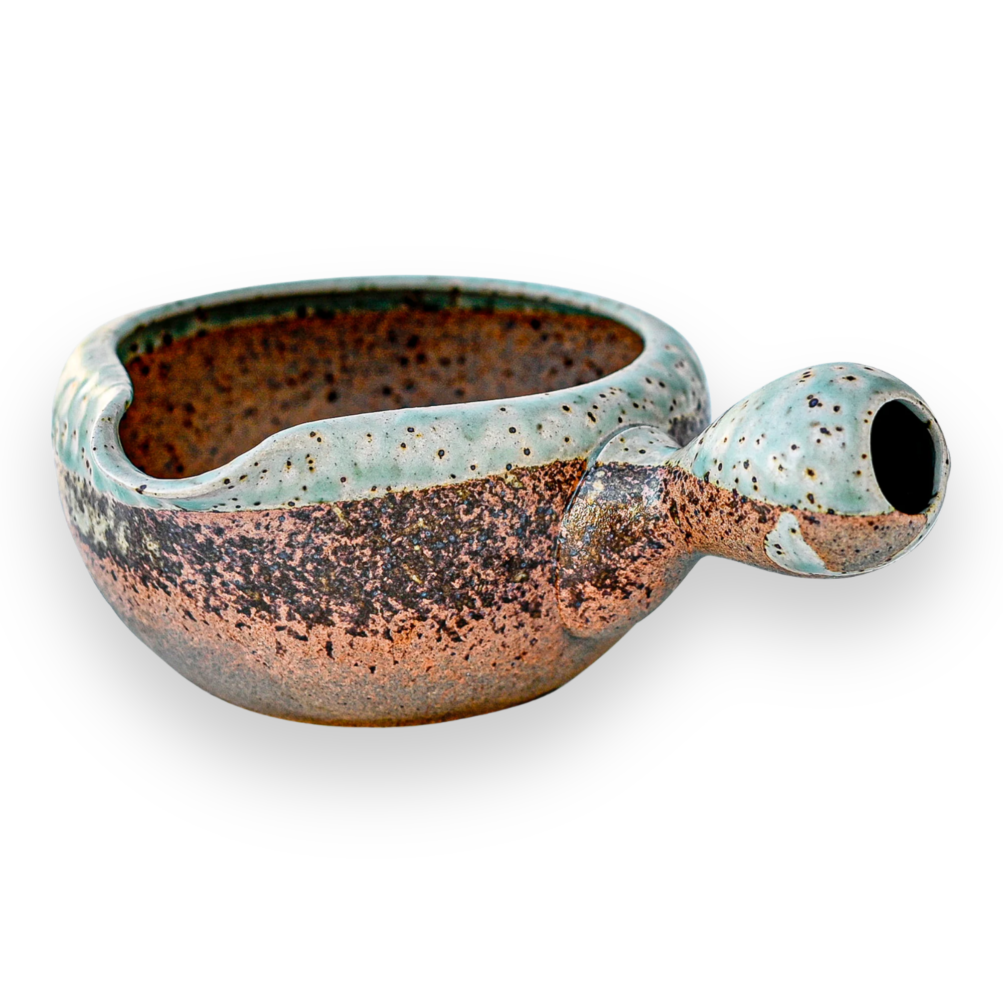 Aprika Life Brown Ceramic Matcha Bowl with Spout