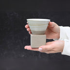Aprika Life Beige Coffee Mug with Base - 6.8 oz/200ml