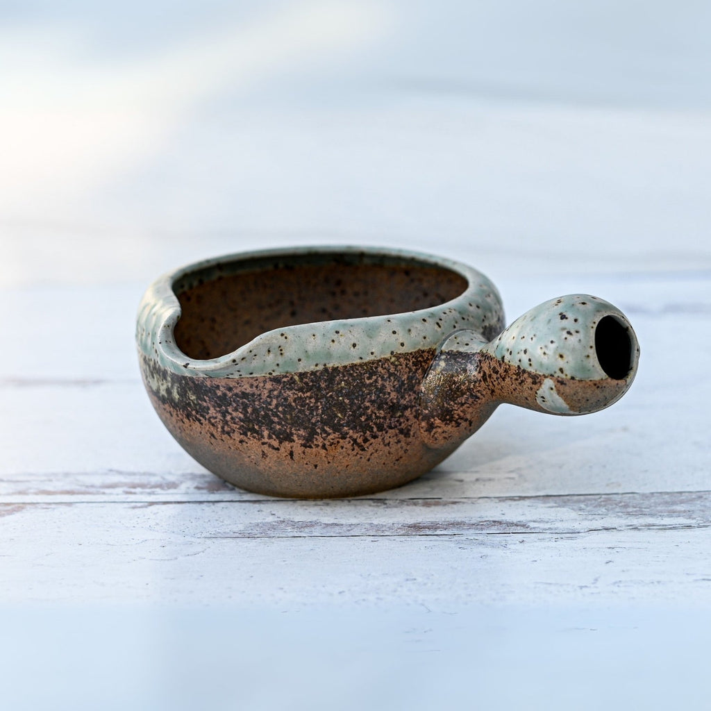 Aprika Life Brown Ceramic Matcha Bowl with Spout