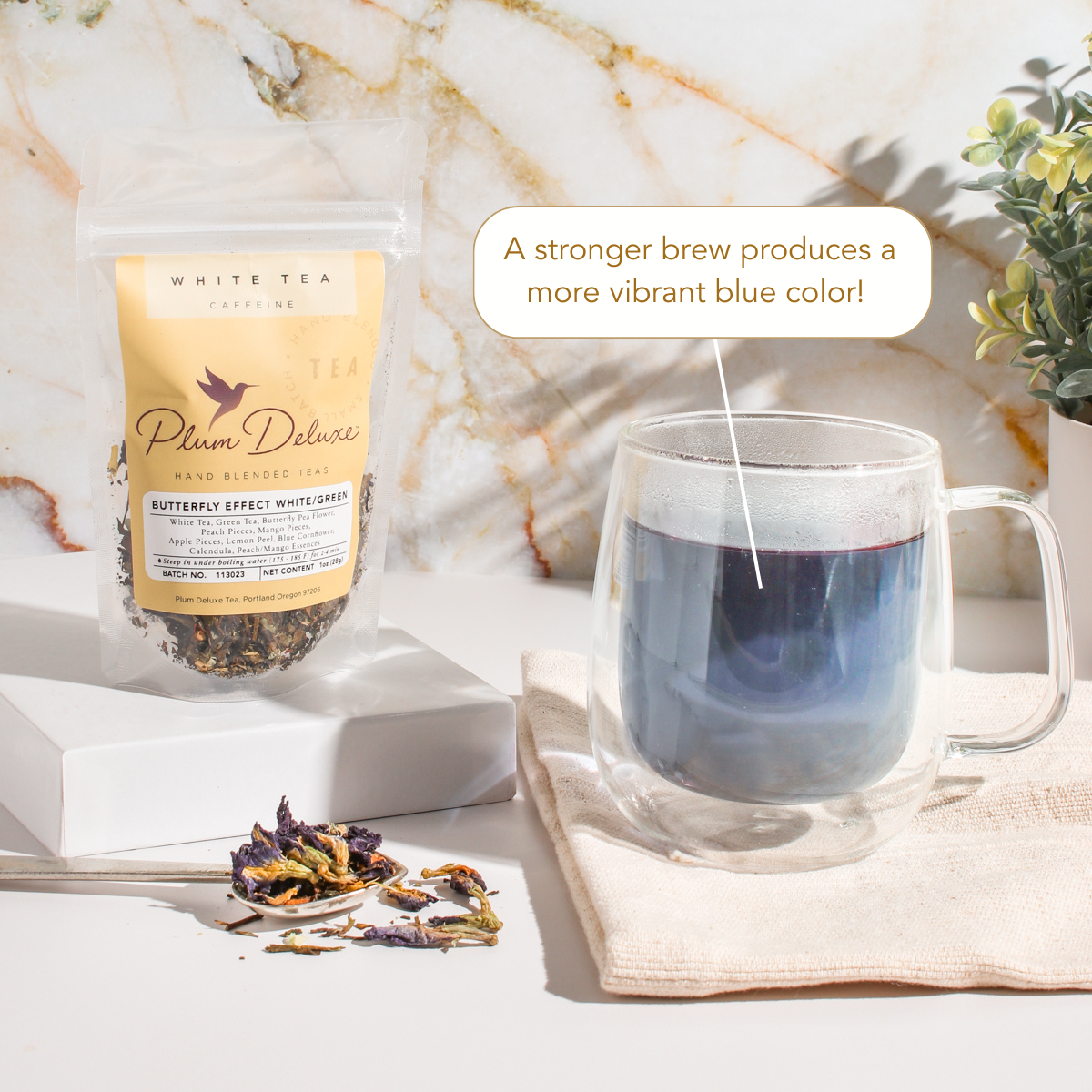 Plum Deluxe Butterfly Effect Green/White Tea (Mango / Peach)