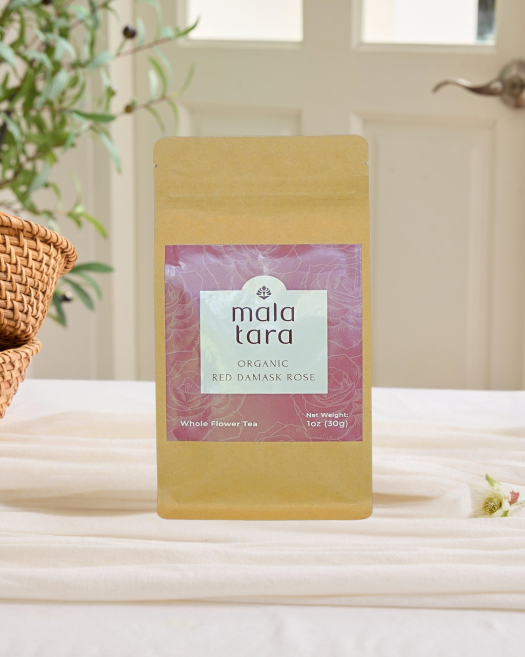 Mala Tara Red Damask Rose Whole Flower Tea Pouch Herbal Tea