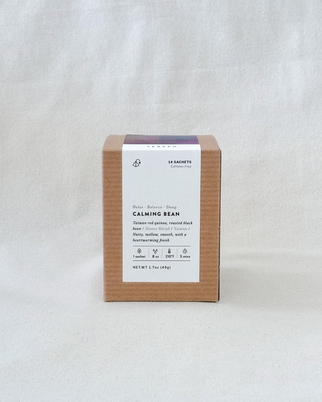 Teappo Calming Bean herbal tea sachets, 14 caffeine-free blends with roasted black bean and Taiwan red quinoa, 1.7 oz.