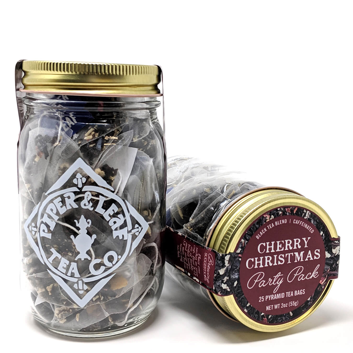 Piper and Leaf Cherry Christmas Party Pack 25 Sachets in Pint Jar