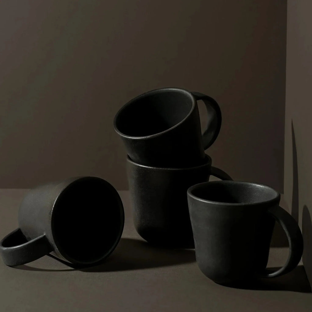 Gharyan Stoneware S/4 Tunisian Mug - Matte Black
