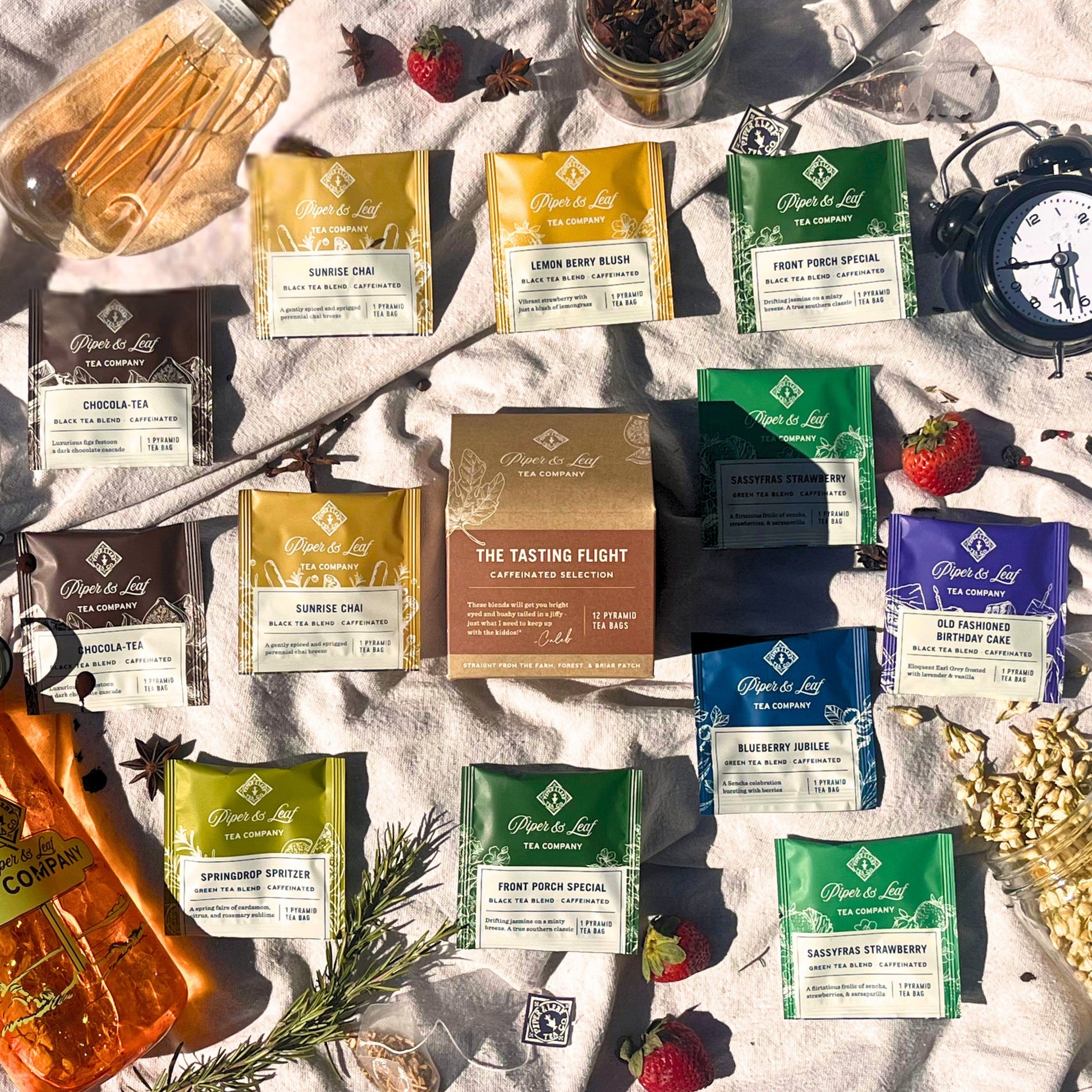 Piper and Leaf Caffeinated Tasting Flight - Box of 12 Tea Bags