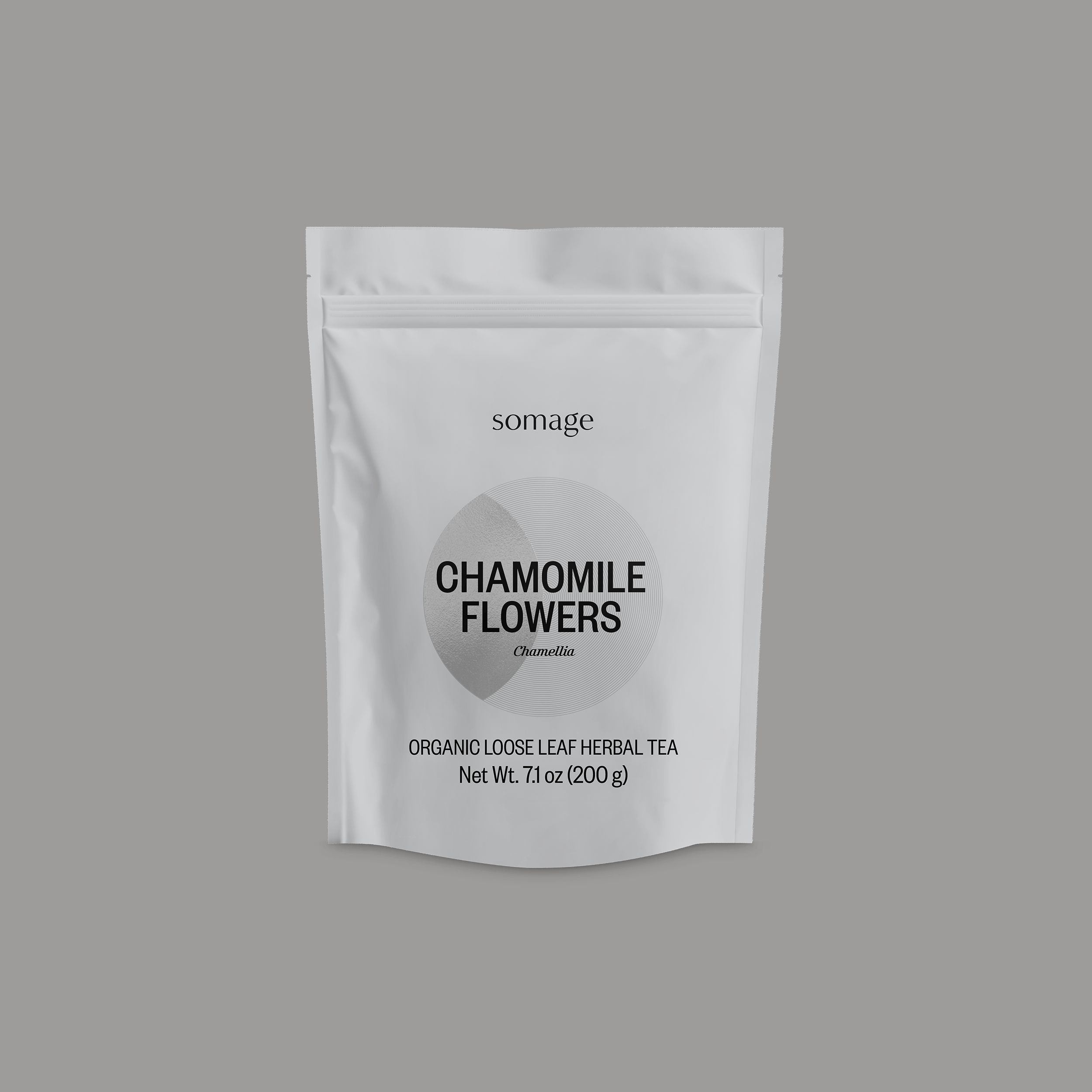 Chamomile Flowers Loose Leaf by Somage USA, dried blossoms from Egypt for herbal tea with floral aromas and subtle sweetness.