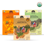 The Classic Tea Bundle by Nepal Tea featuring Kanchanjangha Noir, Kanchanjangha Verde, and Nepali Breakfast teas.
