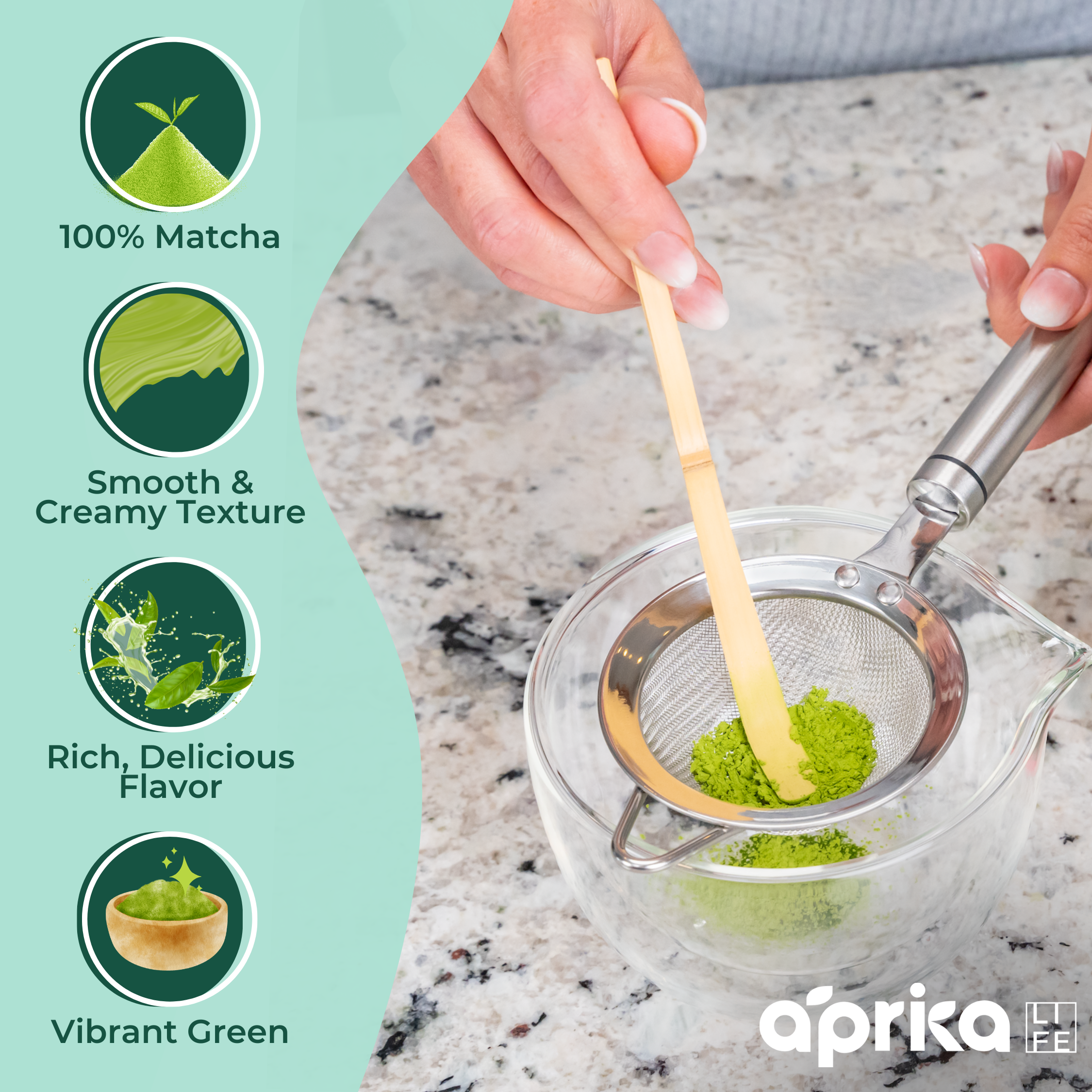 Aprika Life Organic Japanese Ceremonial Grade Matcha Green Tea Powder