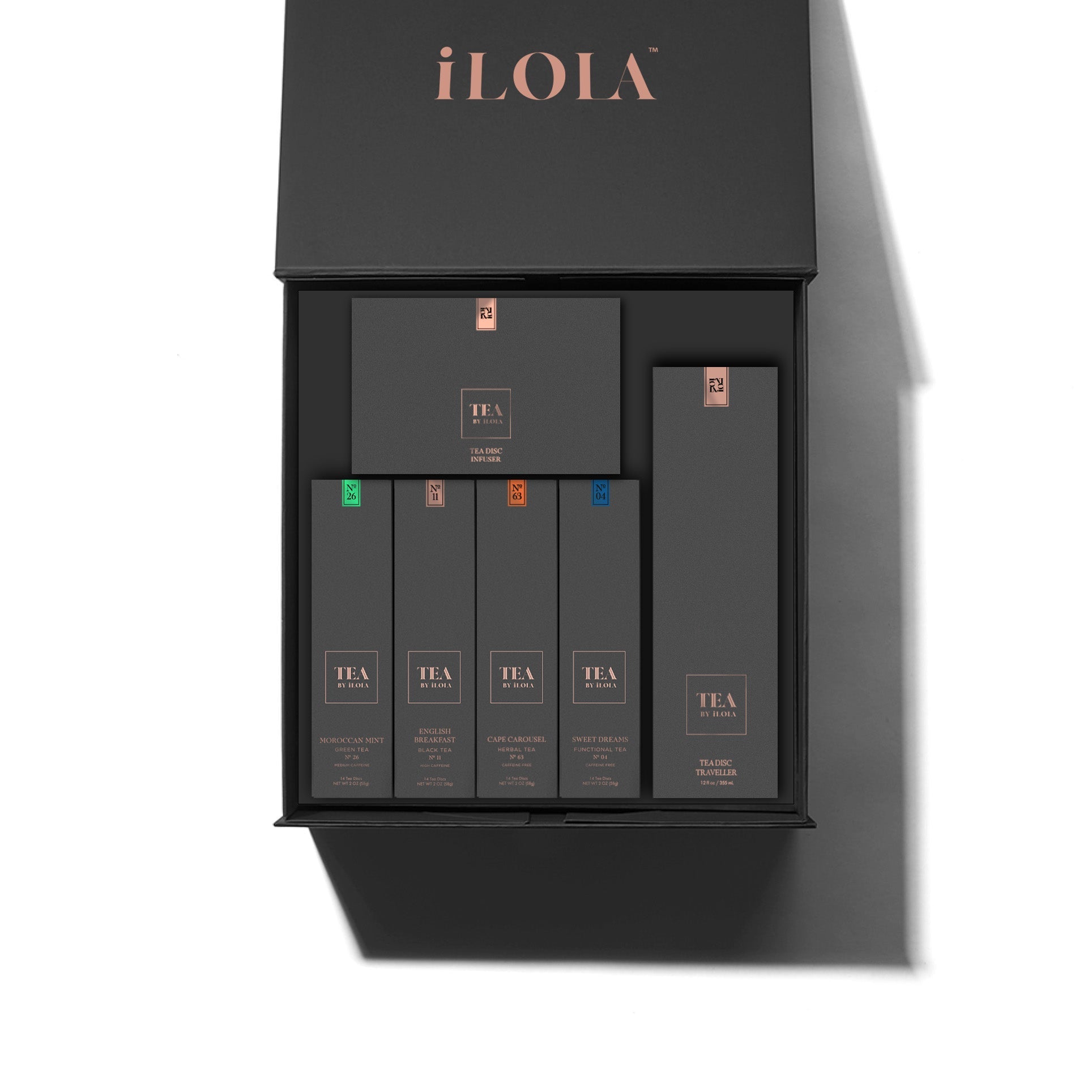 iLOLA Deluxe Tea Disc Essential Set – 4-Pack Loose Leaf Gift Box