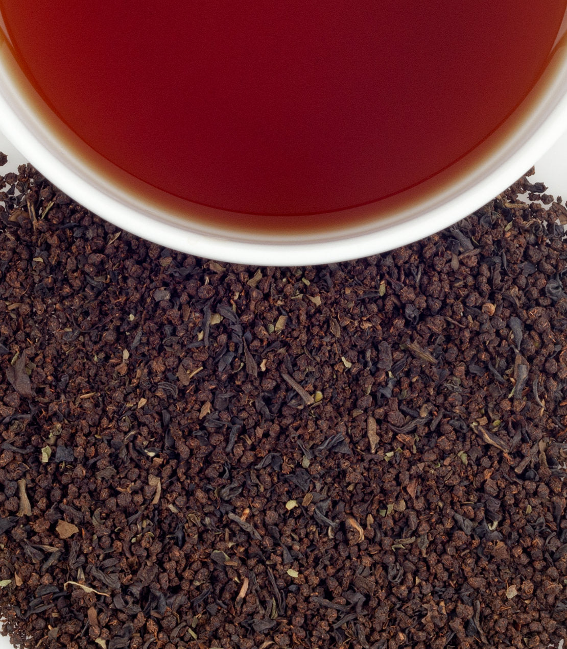 Cup of Harney & Sons Scottish Afternoon tea, showcasing its lighter and aromatic profile in a tea setting.