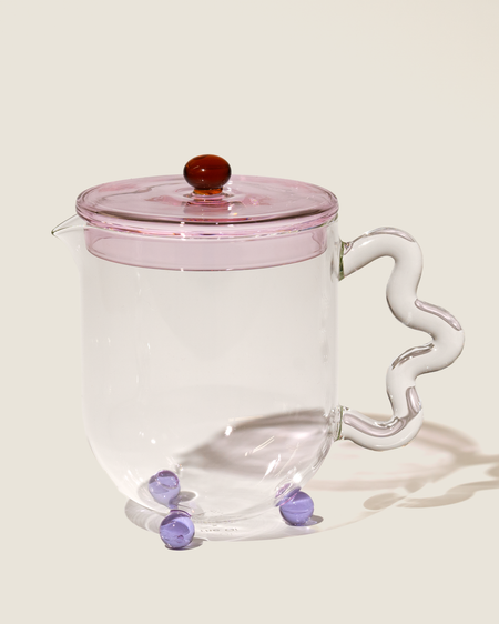 The Qi Multicolor Bloom glass teapot
