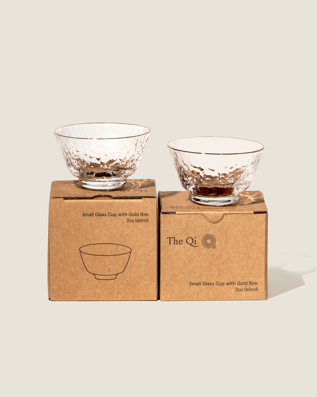The Qi Gold rim glass cups (2)