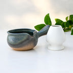 Aprika Life Blue Spouted Ceramic Matcha Bowl
