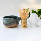 Aprika Life Blue Spouted Ceramic Matcha Bowl