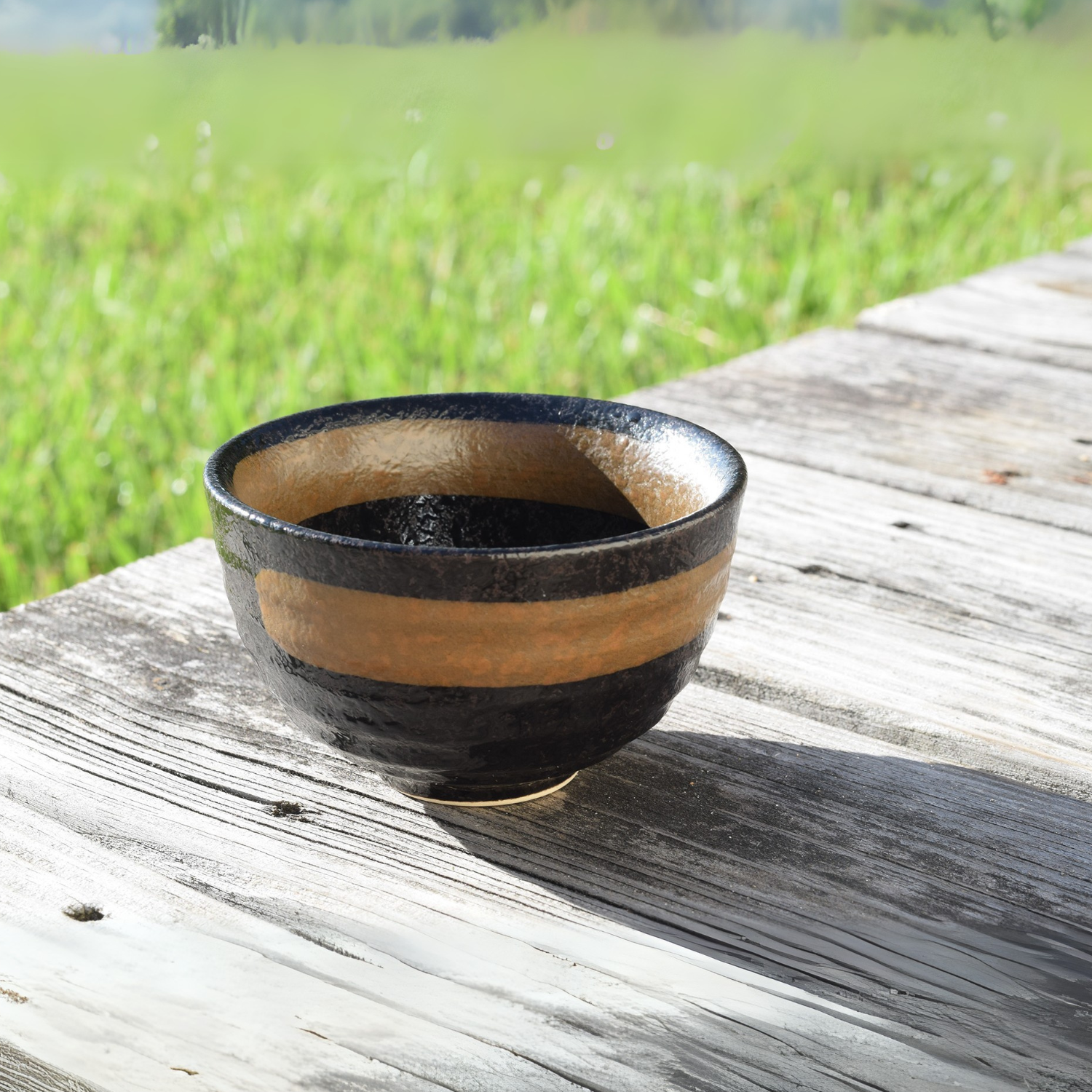 Aprika Life Dark Brown Glaze Ceramic Matcha Bowl